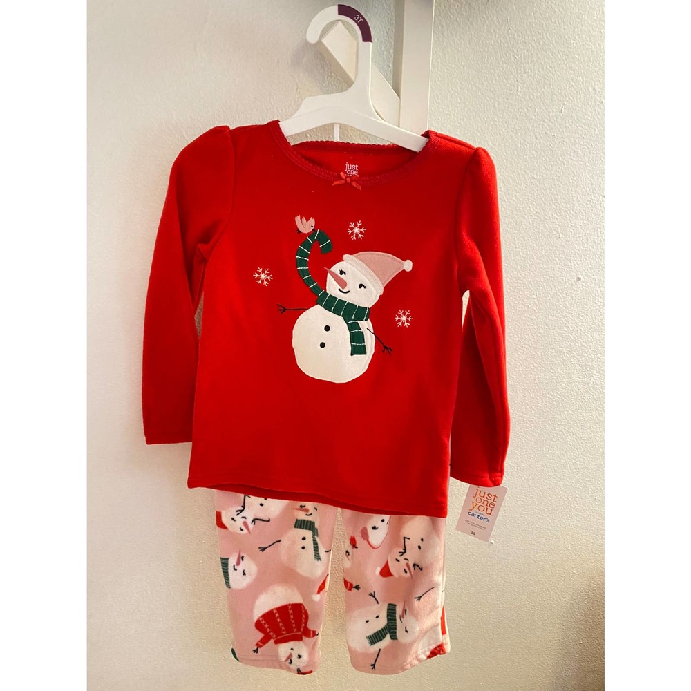 -New- Christmas Just One You by Carter’s Girl Fleece PJ 3t